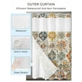 thumbnail image 2 of No Hook Cloth Fabric Shower Curtain with Snap in Liner, Farmhouse Morocco Waterproof Shower Curtains Set with See Through Top Window, Boho Abstract Shabby Texture Art Bath Curtains Shower 72"x72", 2 of 6