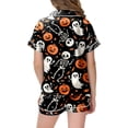 thumbnail image 4 of NIEWTR Kids 2 Piece Outfits Girls Cute Halloween Pajamas Button Down Short Sleeve Shirt Shorts Pjs Cute Everyday Sleepwear, 4 of 5