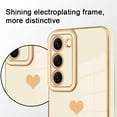 thumbnail image 4 of Compatible with Samsung Galaxy S23 5G Case Cute Luxury Love Heart Plating Gold Bumper Upgraded Full Camera Protection Soft TPU Shockproof Anti-Scratch Phone Cover-White, 4 of 6