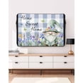 thumbnail image 3 of Outdoor TV Cover 60 to 65 Inch Weatherproof, Home Sweet Home Gnome Waterproof TV Screen Protector for Outside Decor with Zipper and Pocket 58"L x 37"H , Purple Floral Plaid, 3 of 7