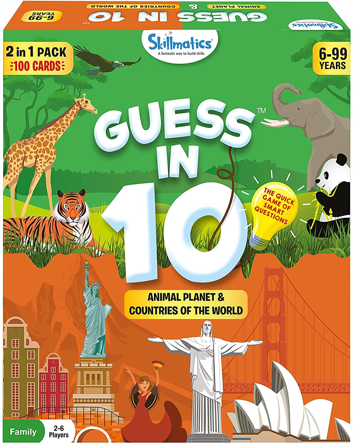 Skillmatics Card Game : Guess in 10 Animal & Countries Combo | Gifts for  Ages 6 and Up | Super Fun for Travel & Family Game Night | 100 Game Cards -  Walmart.com