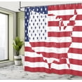 thumbnail image 5 of Ambesonne American Flag Shower Curtain, Martial World, 69"Wx75"L, Navy Red, 5 of 5