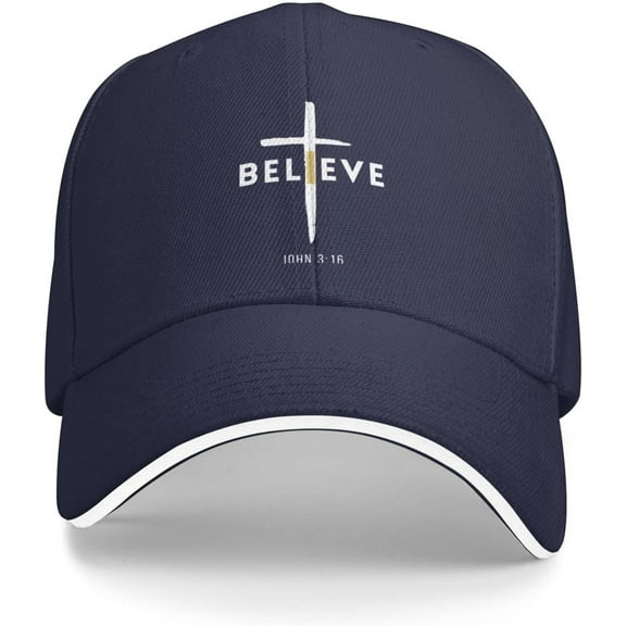 I Believe John 3 16, Christian, Cross Baseball Cap Summer Sun Hat Gift Women Trucker Hat Snapback Hat Men Dad Hat Black