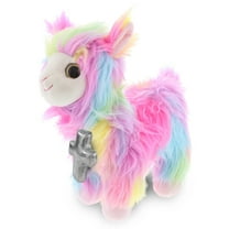 DolliBu Rainbow Llama Stuffed Animal with Silver Cross Plush - Religious Baptism Gifts for Boys and Girls, Dedication Christening Gifts Plush Prayer Toy Healing Stuffed Animal - 10 Inches