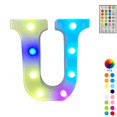 thumbnail image 1 of LED Letter Lights With Remote Control 16-color Luminous Letter Lamp Bar Sign Night Light For Wedding Party Christmas Decor U, 1 of 5