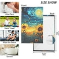 thumbnail image 5 of Coolnut Towels Set of 2 Van Gogh Sunflowers Print for Bathroom Kitchen Travel 16×28 inch, Cotton Bath Towels Lightweight Quickdry for Bathroom Ktichen Travel SPA Gym, 5 of 6