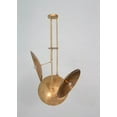 thumbnail image 6 of 3 Light Domed Pendant Mid Century Modern Raw Brass Sputnik chandelier light Fixture, 6 of 9