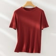thumbnail image 2 of Shadowsong Women's Lyocell Silk T-Shirts, Red, Size M, 2 of 12