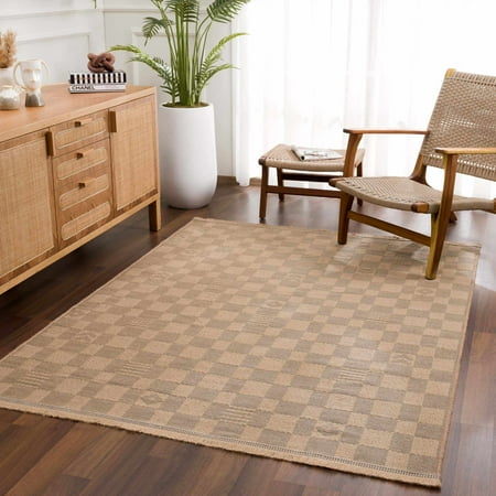 Hauteloom Nairi Jute Living Room  Bedroom Machine Washable Area Rug - Farmhouse - Beige - 7'9'' x 10''