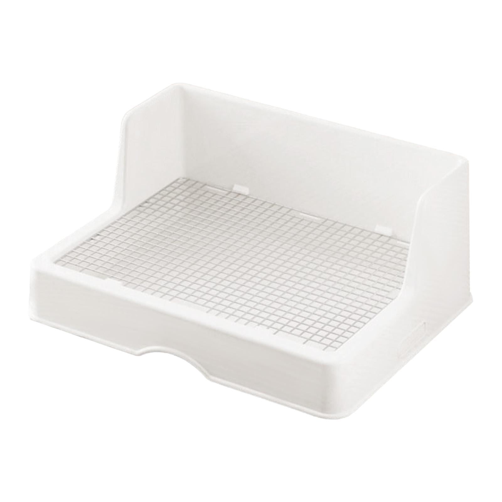 Rabbit Litter Box with Grid Corner Toilet Pet Pan Stainless Steel Deep Basin for Indoor Bunny Habitat