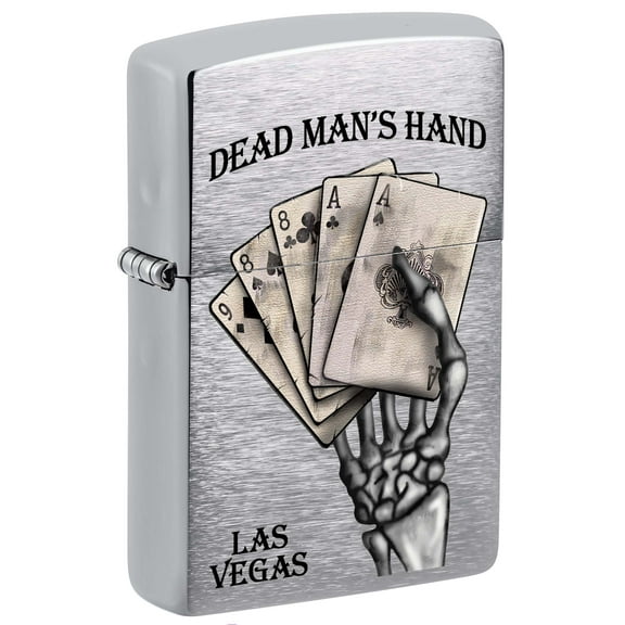 Zippo Lighter: Las Vegas, Dead Man's Hand - Brushed Chrome 80988