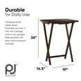 thumbnail image 3 of PJ Wood Folding Wooden TV Tray Tables w/ Collapsible Storage Rack, Walnut Brown, 5 Pc Set, 3 of 10