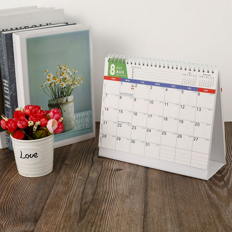 2021-2022 Desk Calendar Thick Paper Standing Flip Desktop Calendar