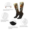 thumbnail image 6 of Lsque Streamside Meditating Fox Printed Crew Socks Men's Women's LightWeight Thin Casual Calf Socks ,Knee High Socks,Cotton Socks, 6 of 9