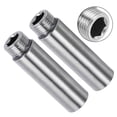 thumbnail image 1 of 2Pcs Shower Head Extension Arms Stainless Steel G1/2 Male to Female 90mm Length, 1 of 9