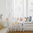 thumbnail image 6 of Spring Wildflowers Sheer Curtains 45 Inches Long, Watercolor Rustic Flowers Floral Leaves Light Filering Curtains, Breathable Simi Curtain Privacy Drapes for Kitchen Bathroom Small Window Treatment, 6 of 9