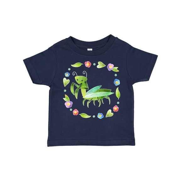 Inktastic Praying Mantis with Flowers and Leaves Boys or Girls Toddler T-Shirt