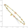 thumbnail image 4 of Gold 14k Tri-color Heart Diamond-cut Slip-on Bangle - 8.25" Bracelet, 4 of 6