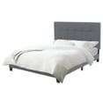 thumbnail image 3 of CorLiving Monroe Grey Fabric Upholstered Adult Queen Platform Bed with Tufted Headboard and Wood Legs, No Boxspring Required, 3 of 7