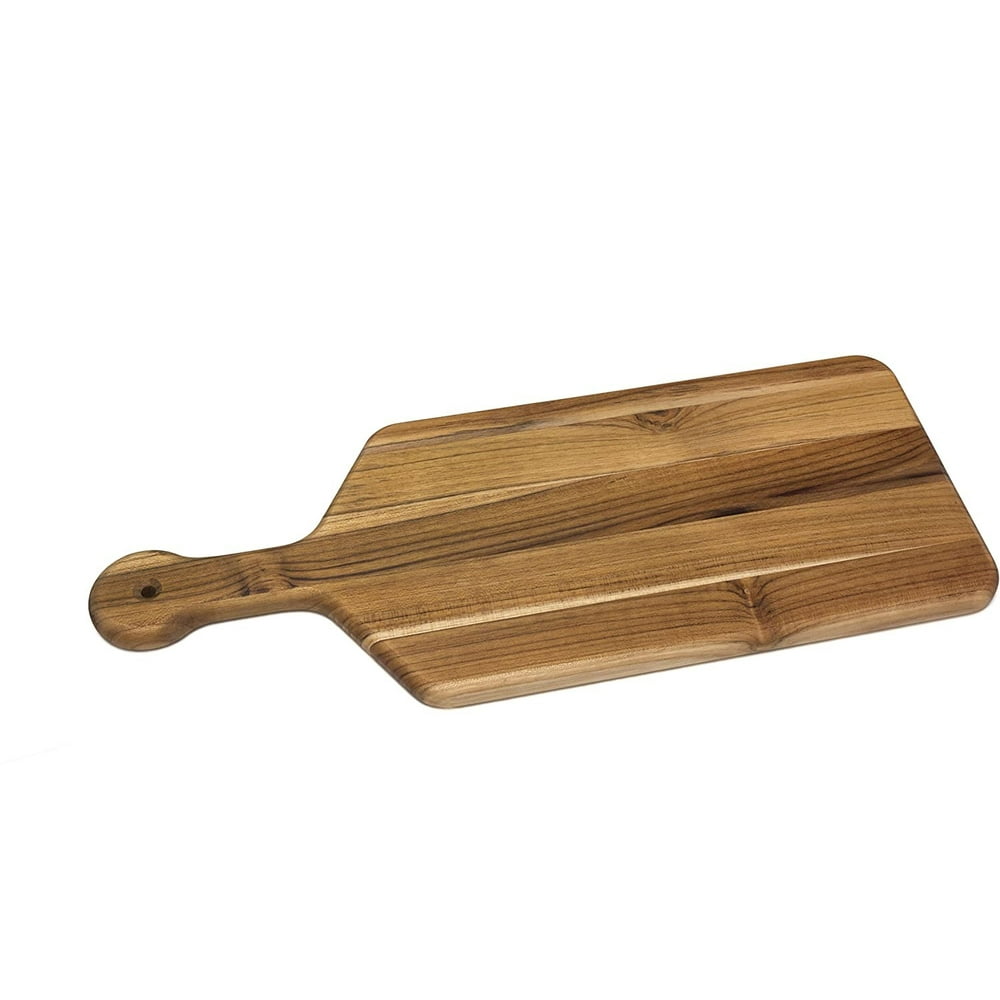 Lipper International Teak Wood Edge Grain Kitchen Paddle Board for
