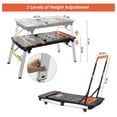 thumbnail image 2 of Multifunctional Folding Work Table, 7 in 1 Work Benches for Garage, as Portable Workbench, Sawhorse, Scaffold, Platform, Car Creeper, Dolly and Hand Truck, with 4 Wheels, 2 of 9