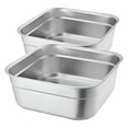 thumbnail image 6 of HIBIBUD 2Pcs Stainless Steel Washbasins Multi-Purpose Dishpan for Kitchen Sink Ideal for Washing Vegetables Dishes Robust Long Lasting Dish Pan, 6 of 7