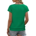 thumbnail image 5 of Suéter verde WIHOLL con cuello en V y manga corta, top casual, 5 of 5