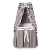 Badger Basket Majesty Baby Bassinet with Canopy - Gray and White Bedding
