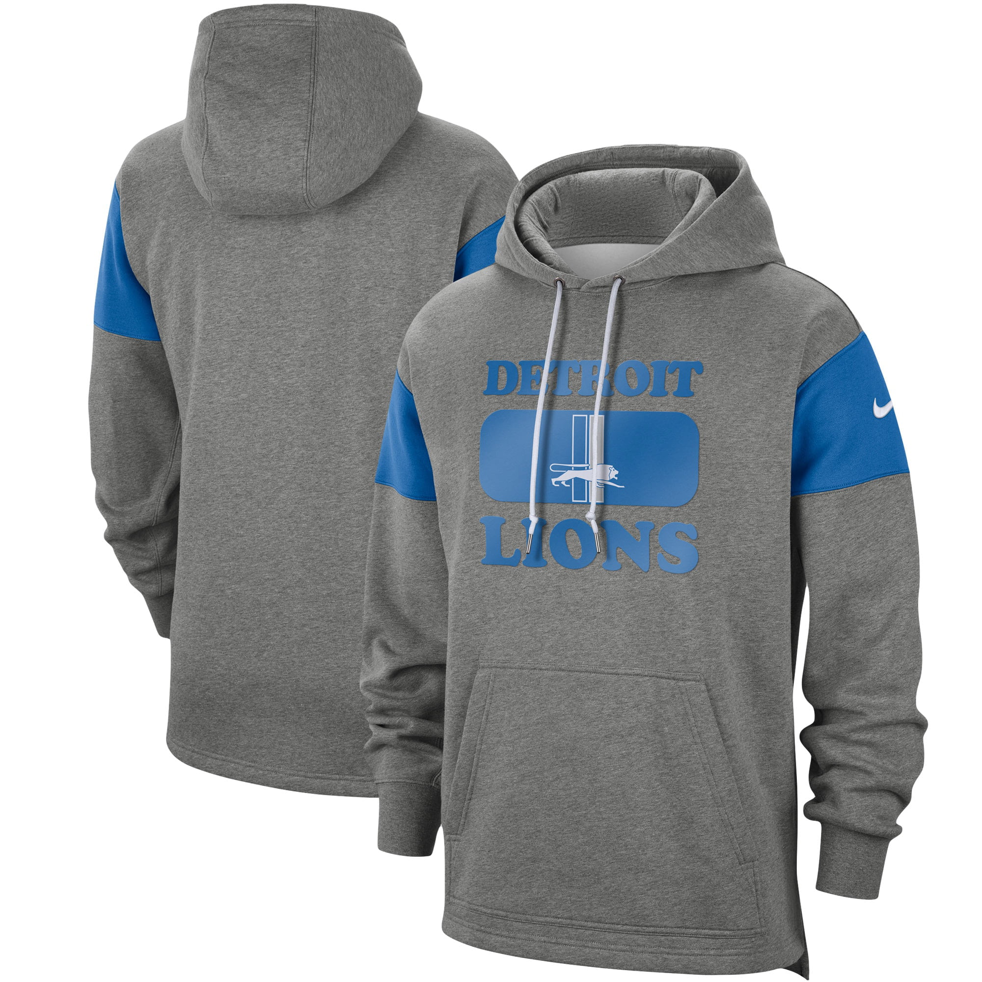 Detroit Lions Nike Fan Gear Historic Pullover Hoodie - Heathered Gray ...