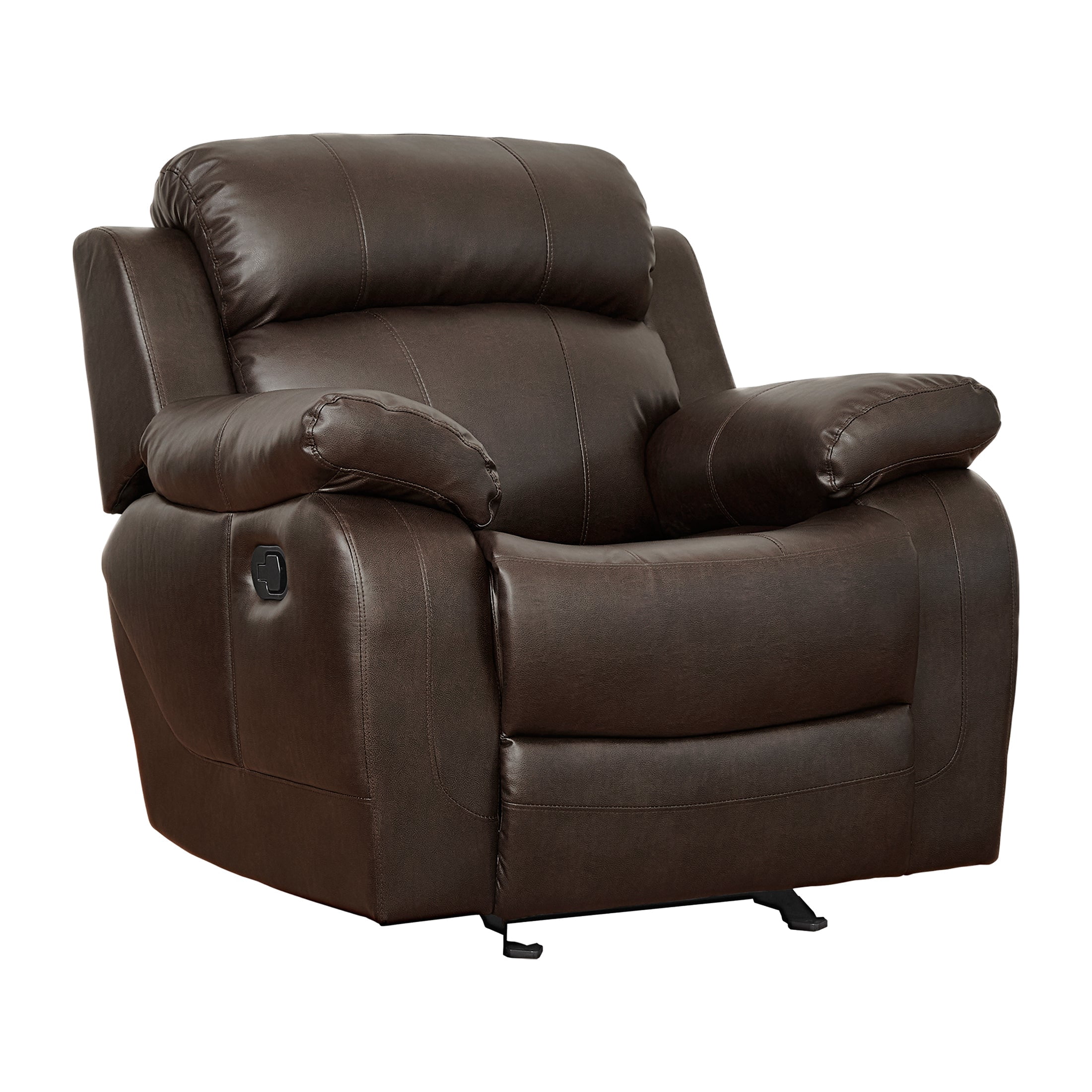OakvillePark Holverson Faux Leather Upholstered Glider Reclining Chair, Brown