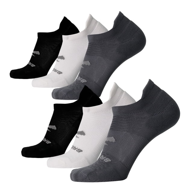 Calcetines Brooks Run-In Invisibles Paquete de 6 Asfalto/Blanco/Negro Talla S