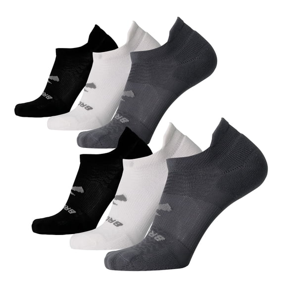 Calcetines Brooks Run-In Invisibles Paquete de 6 Asfalto/Blanco/Negro Talla S
