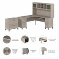 thumbnail image 3 of Pemberly Row 72W L Desk with Hutch & File Cabinet in Sand Oak - Engineered Wood, 3 of 6
