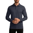 thumbnail image 6 of Jinhomg Men's Golf Polo Shirts Long Sleeve UPF 50+ Sun Protection Collar Shirts Lightweight Summer Casual Quick Dry Tee Shirts Dark Gray,XL, 6 of 6
