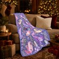 thumbnail image 3 of Flowing Axolotls Among Jeweled Plants And Bubbles, Soft Flannel Blanket with Ornamental Fantasy Illustration Print, Housewarming Gift and Home Decor for Bedroom and Living Room, 3 of 7