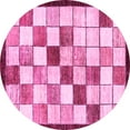 thumbnail image 1 of Ahgly Company Indoor Round Abstract Pink Modern Area Rugs, 7' Round, 1 of 4