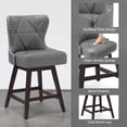 thumbnail image 6 of Dycanpo 26" Swivel Bar Stool Set of 4 with Upholstered Back, for Home Kitchen, Dark Gray, 6 of 6
