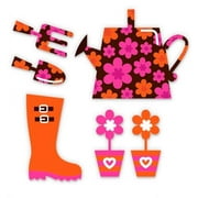 Gardening Set Cute Boots Gloves - 9" Total Sheet Area - Vinyl Stickers - For Car Laptop I-Pad Phone Helmet Hard Hat - Waterproof Decals