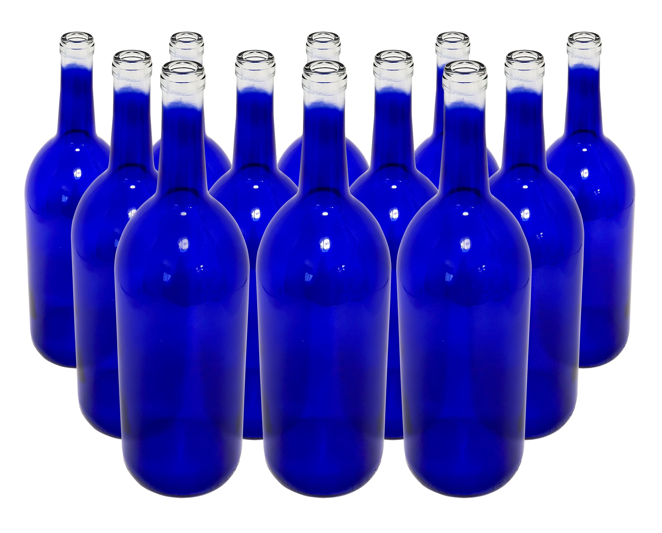 NICE LOT 12 COBALT BLUE GLASS BEER BOTTLES FOR VASES BOTTLE TREES CRAFTS HERBS 