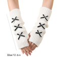 thumbnail image 3 of Audhol Fingerless Gloves for Women, Women's Winter Fingerless Gloves with Bow Soft Knit Wrist Decorative for Cold Weather Hand Warmers Gloves Black One Size, 3 of 5