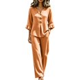 thumbnail image 2 of SELONE Dressy Matching Sets for Women Plus Size Plaid Henley Ruffle Blouse Wide Leg Long Pants Casual Workout Outfits, 2 of 7