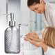 thumbnail image 4 of Botella de Loción de Vidrio con Dosificador – Dispensador de Jabón de Vidrio con Textura de Puntos En Relieve para Tocador de Cocina y Baño – Dosificador de Acero Inoxidable a Prueba de Fugas – Diseñ, 4 of 6