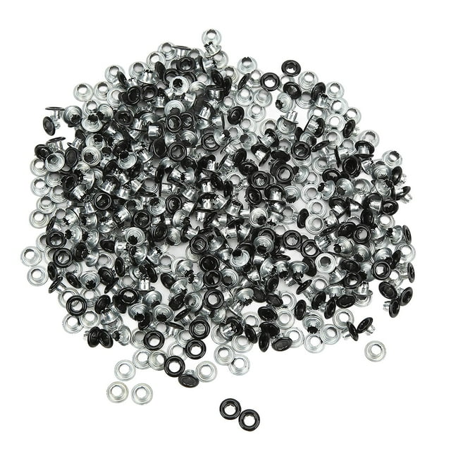 Lot de 500 œillets métalliques à bords ronds, finition soignée, bonne résistance, pour chaussures et vêtements, couleur noire