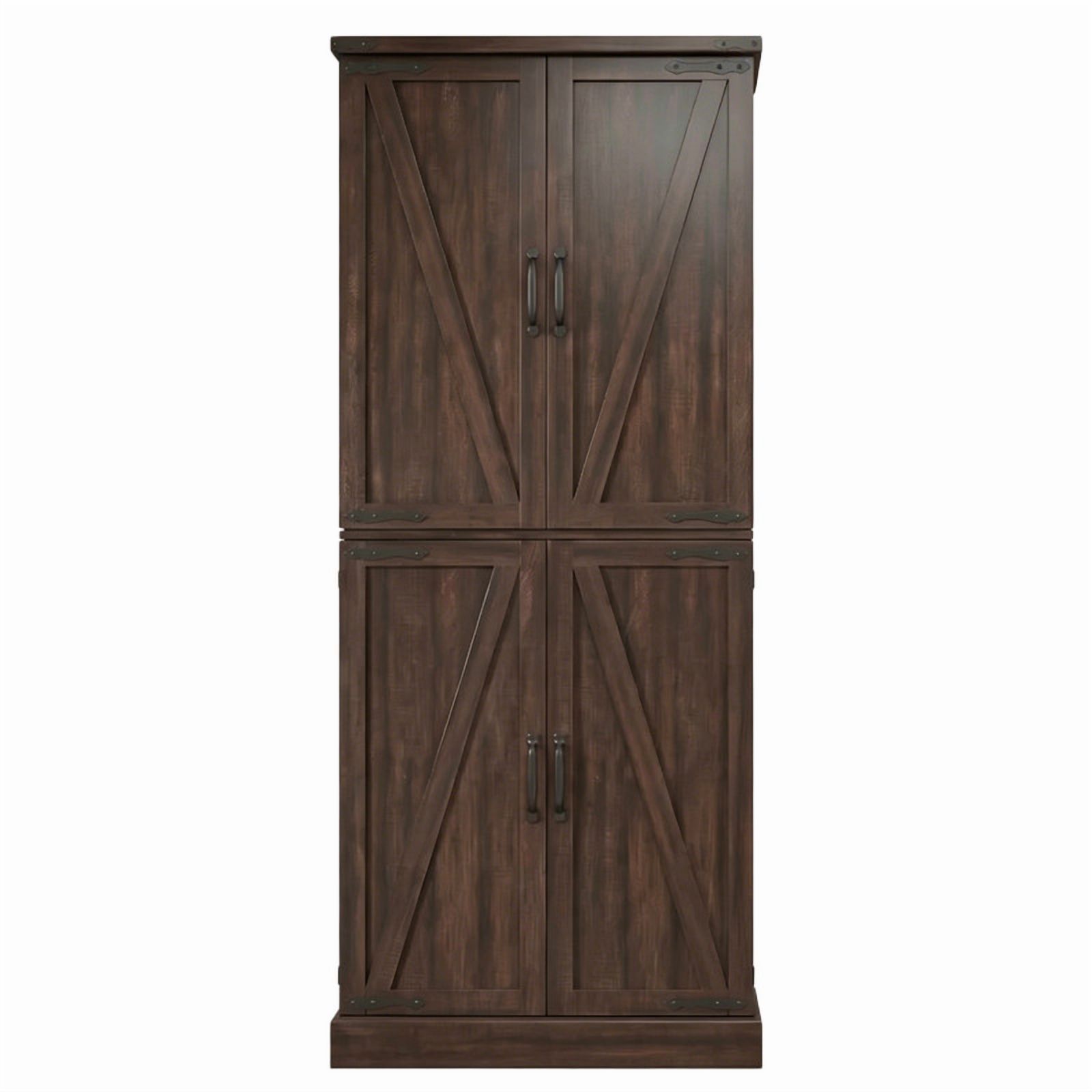 Farmhouse Style Storage Cabinet with Side Rack, Home Bar Sideboard Organizer, Kitchen Pantry Cabinet with Adjustable Shelf