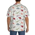 thumbnail image 3 of Yiaed Cute Dinosaur Print Mens Casual Wrinkle Free Shirts Short Sleeve Button Down Summer Stretch Dress Shirt-4X-Large, 3 of 5