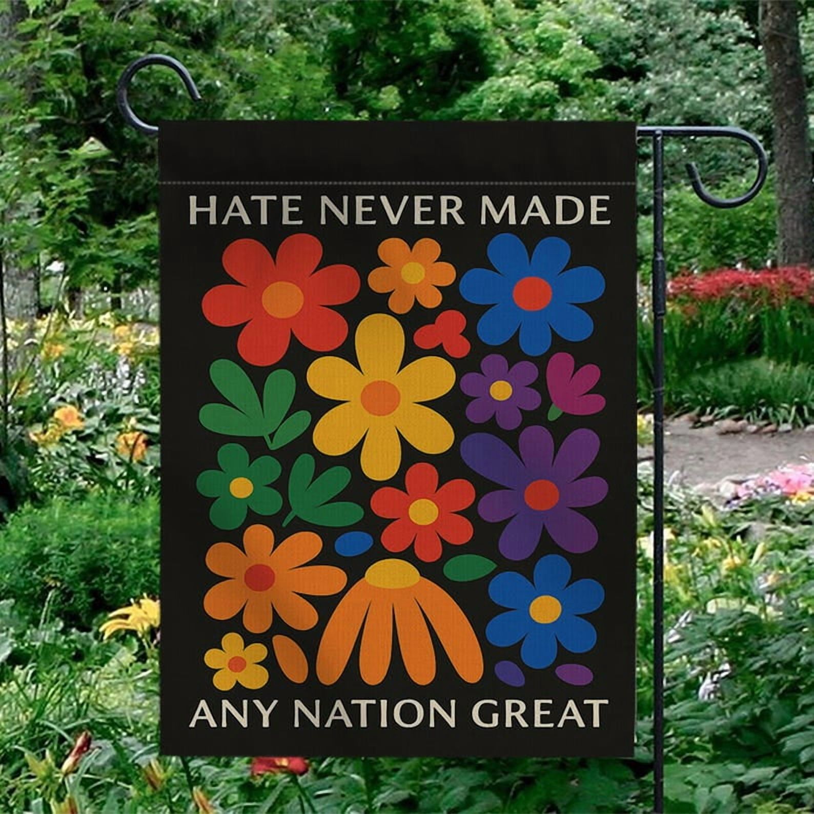 ViciArt Floral Equality Garden Flag – 36”x60” Political Yard Decor, Colorful Outdoor Banner, Progressive Decor