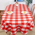 thumbnail image 4 of Red Plaid Oval Tablecloth for Oval Table Waterproof Table Cloths for Dining Room Indoor Outdoor Home Decorative Table Cloth-60x84in, 4 of 6