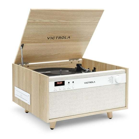 Victrola Century 6-in-1 Vinyl Record Player & Music Center -3-Speed Turntable,CD & Cassette Player,VINYLSTREAM,Bluetooth & 3.5mm Aux, Record Player w
