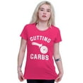 thumbnail image 3 of Cutting Carbs Pizza Cutter Foodie Womens Fitted Plus Size Graphic Tee Brisco Brands 2X, 3 of 5
