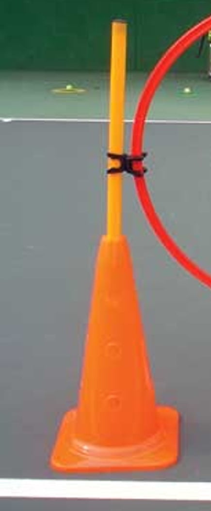 Oncourt Offcourt Tennis Kids Fun Set - Set Includes 4 Hoops, 4 Cones, 2 Poles, 2 Clips/For Ages 2-10 / Tennis Training Aid